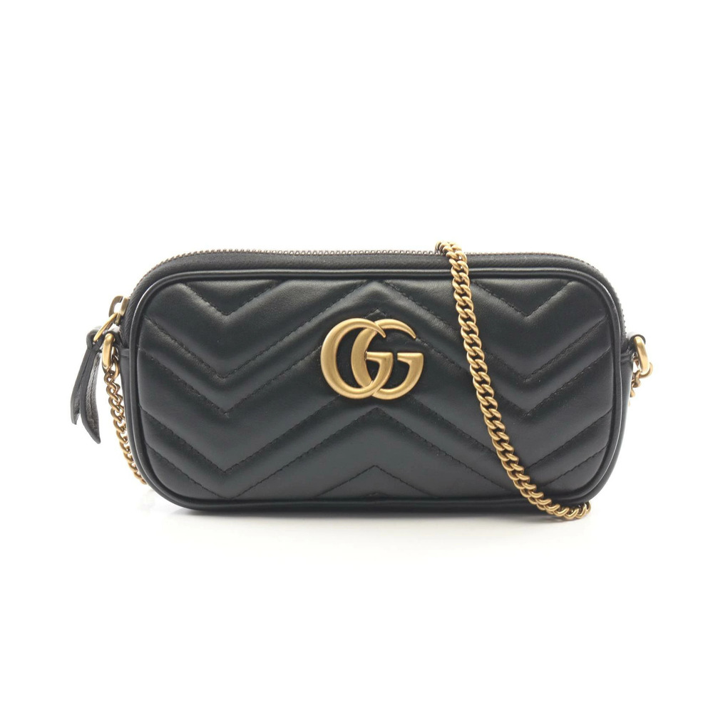 Gucci GG Marmont Shoulder Bag Leather Black